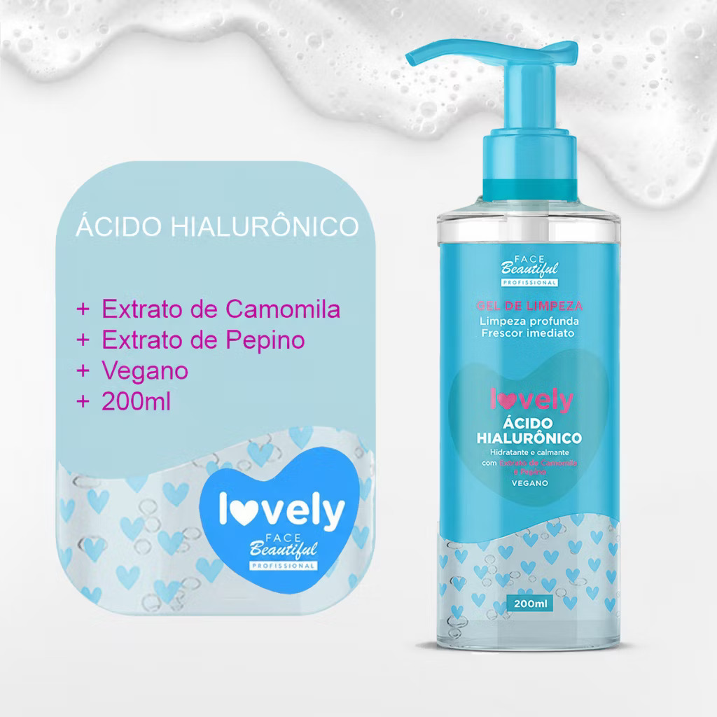 Gel de Limpeza Facial Ácido Hialurônico Lovely