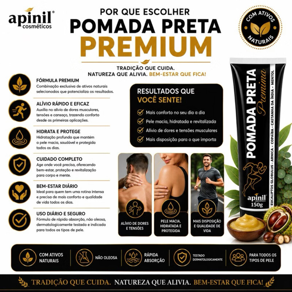 Pomada Massageadora Preta Premium
