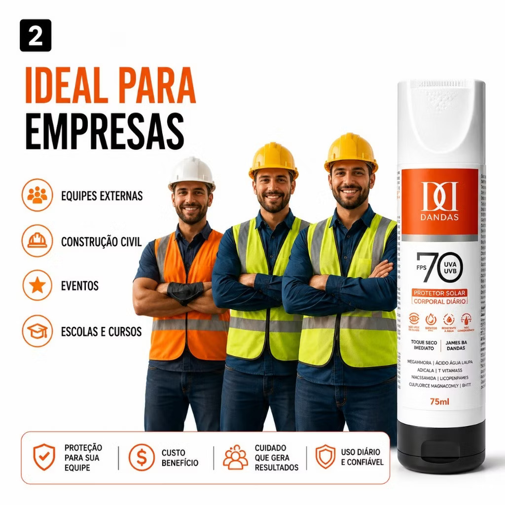 Protetor Solar FPS 70: ideal para empresas
