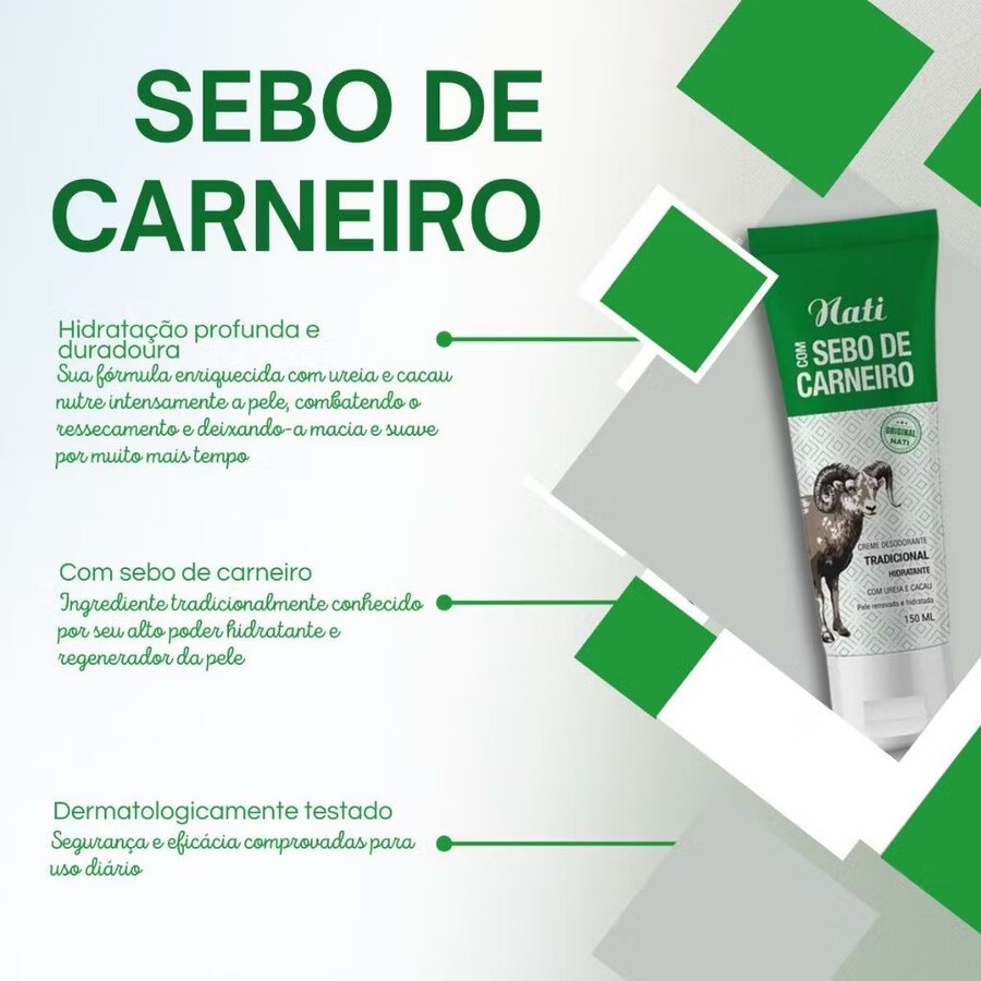 Creme Desodorante Sebo de Carneiro